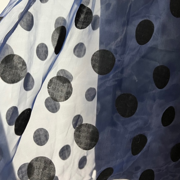 Lindy Bop Womens Dress Size XL Blue Black Polka Dot Sheer Retro 50's NWT RARE A - Picture 6 of 6